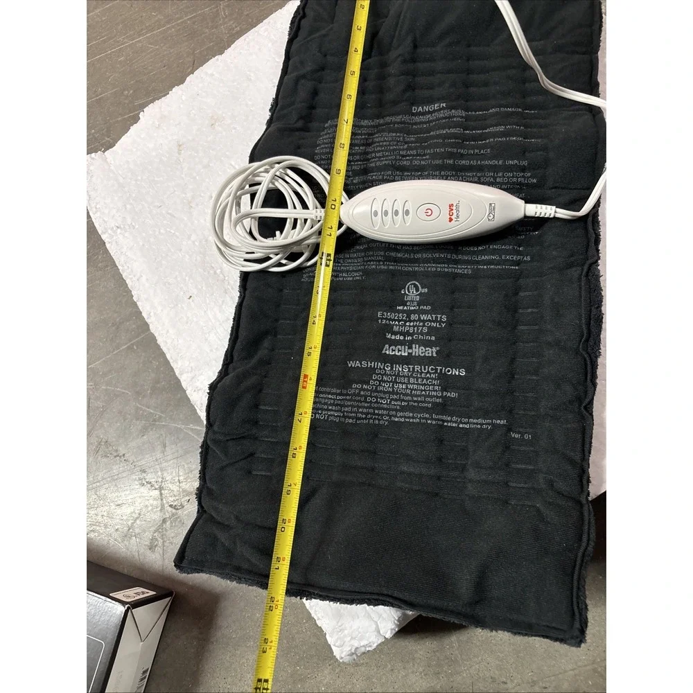 CVS Extra Long Heating Pad 12x24 4 Heat Settings Auto Shutoff NEW 🔥